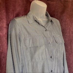 Striped Button Down Work Shirt